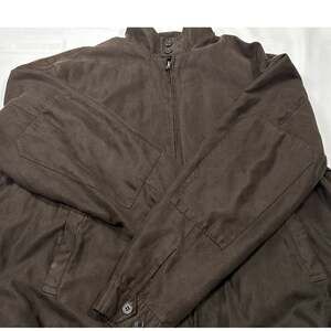 Roundtree & Yorke Full Zip Jacket Brown Elbow Patch Stretch Blend Size Large